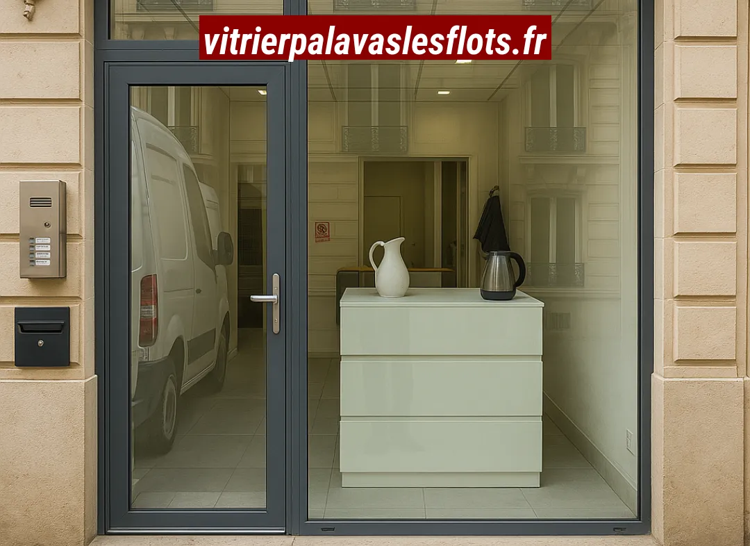 Façade vitrine de magasin en aluminium sur mesure à Palavas-les-Flots
